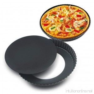 Transer Non-stick Round Springform Pan Cheesecake Quiche Pizza Tart Pan Leakproof Cake Pan Loose Base Cake Baking Tin Bakeware with Removable Base - 7.9 to 9.4 Inch (Black - L) - B07BPYVHR6